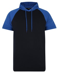 Bigdude Contrast Short Sleeve Hoody Navy/Royal Blue
